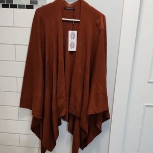 Do everything in love Open-Front Draped Cardigan - Rust Brown
